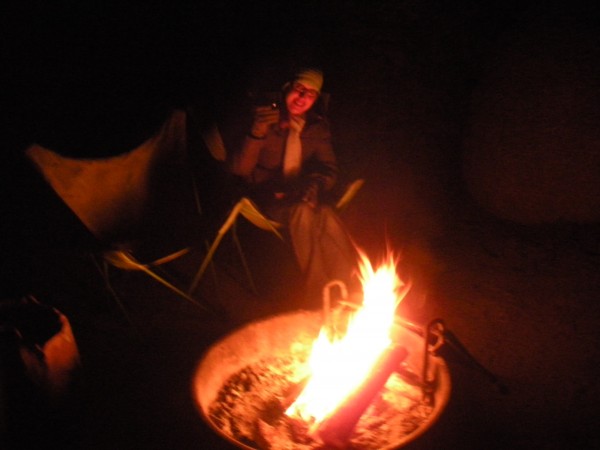 Campfire + wine = awesome.