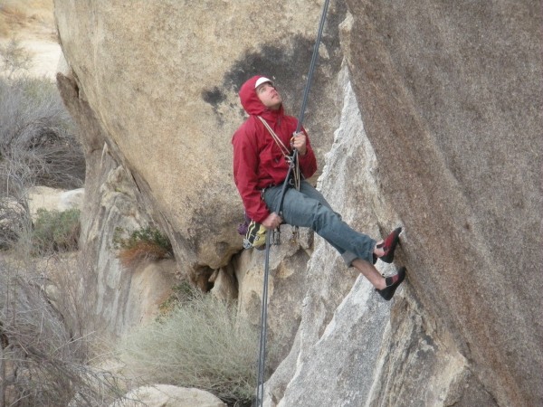 Dirka checking out possible other routes on the way down.