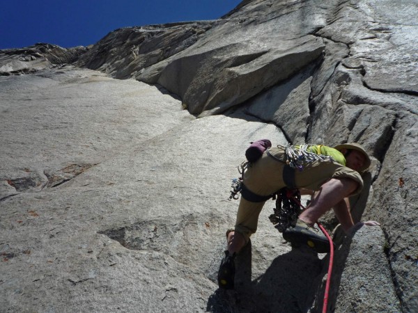 Tommy Caldwell starting up the crux endurance pitch of the South Face ...