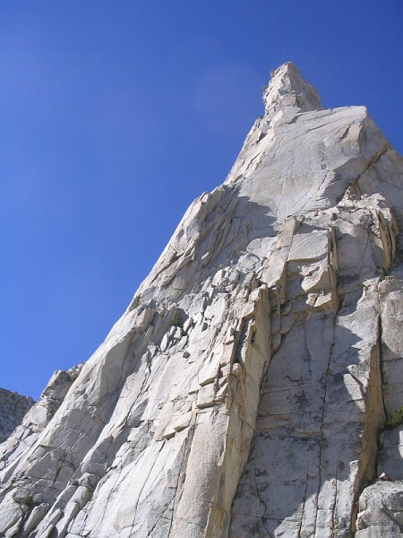 3rd Pillar of Dana - the standard route climbs mostly left of the skyl...