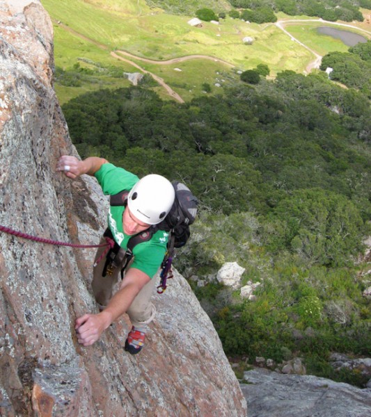 Coby on Garden Party, Bishop Peak. Photo Slatervision.com