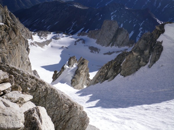 Not far from the top of the west couloir