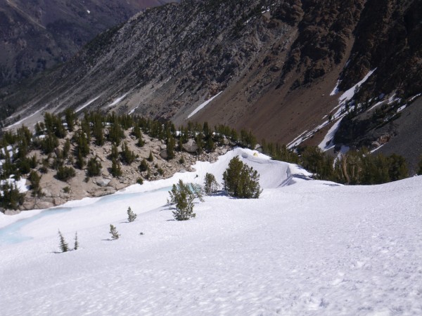 Back to camp &#40;yellow tent just right of center&#41;