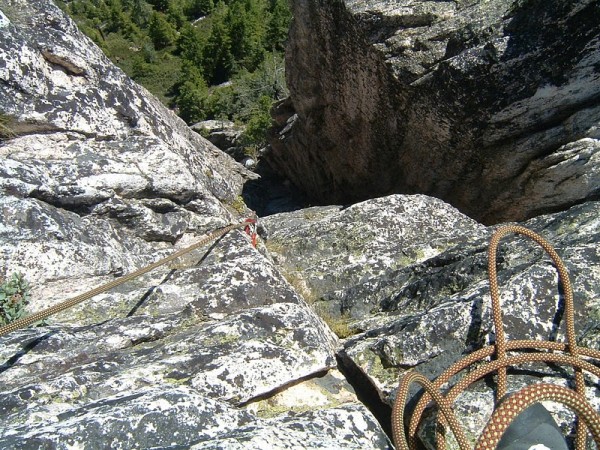 Six Toe Crack &#40;5.8&#41; -- Justin atop third & final 5.6 pitch