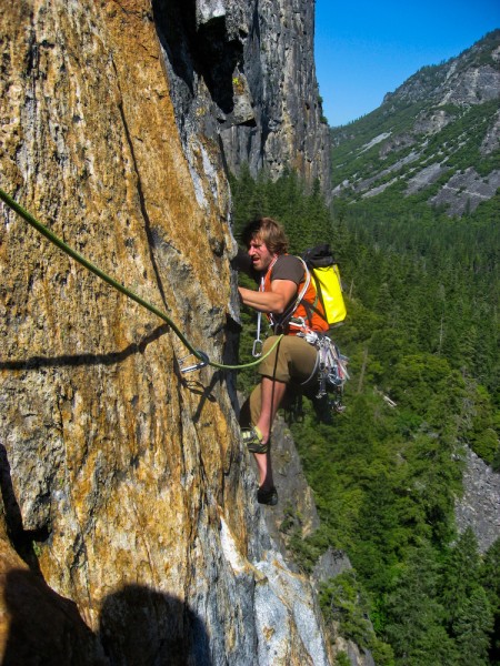 Scott following the roof traverse