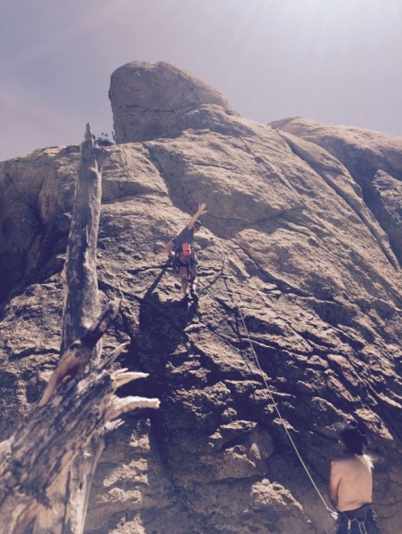 Yafer at the first bolt of Dike Hike, Hi Guy!!!