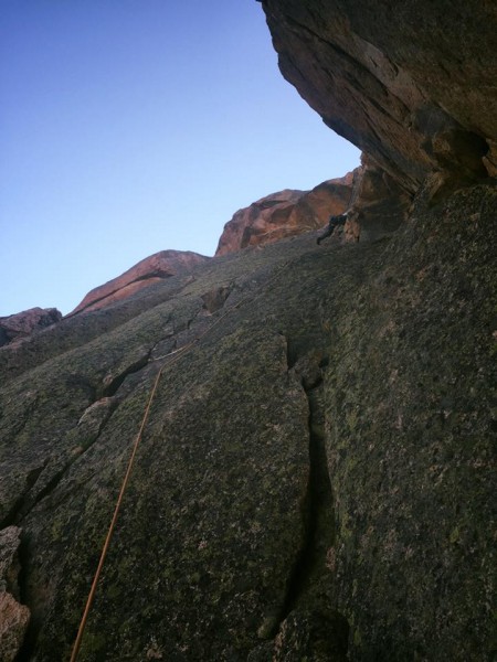 Grippa firing his simul block on the Mountaineer's Route