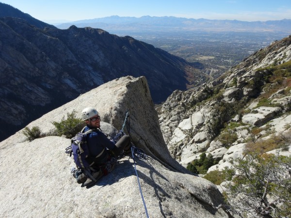 Topped out on The Thumb with sweet views of Salt Lake back down the ca...