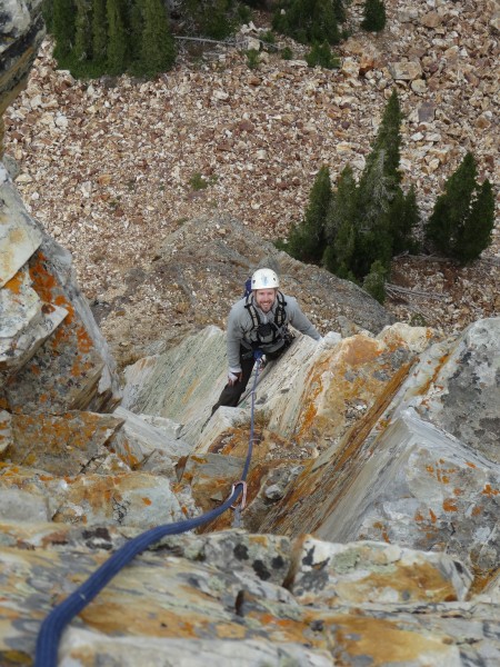 Geoff coming up the final arete &#40;P5&#41;