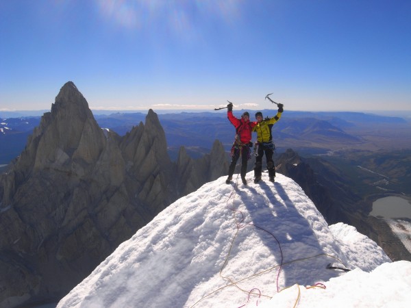 On the summit of Cerro Torre.