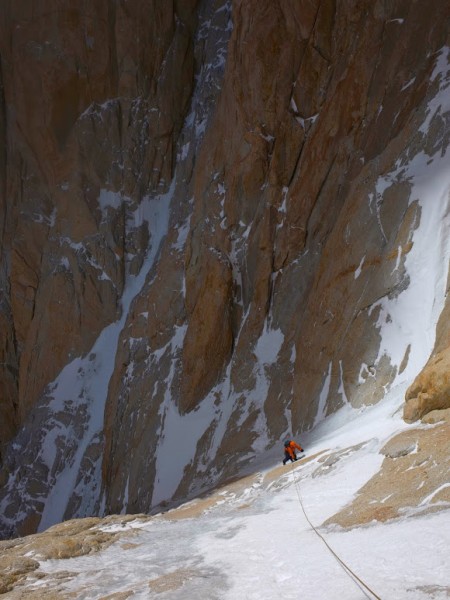 Exiting the main couloir.