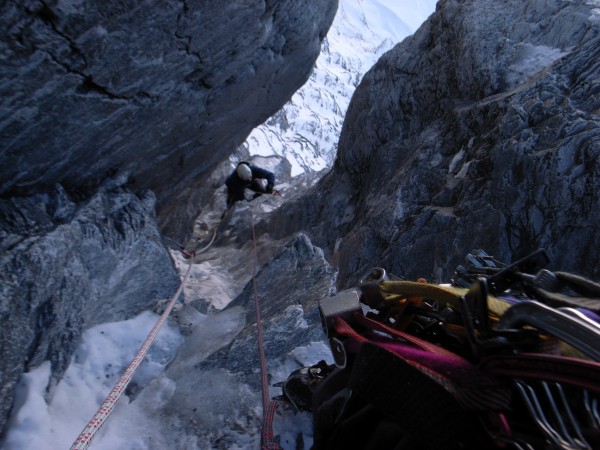 Squeeze chimney on the ramp.