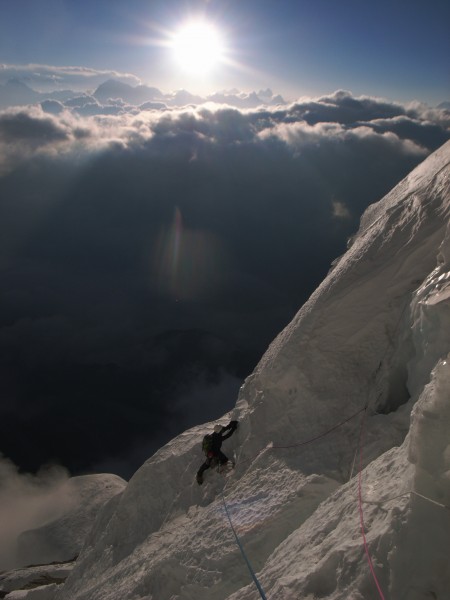 We kept climbing towards the summit after nightfall, which was a very ...