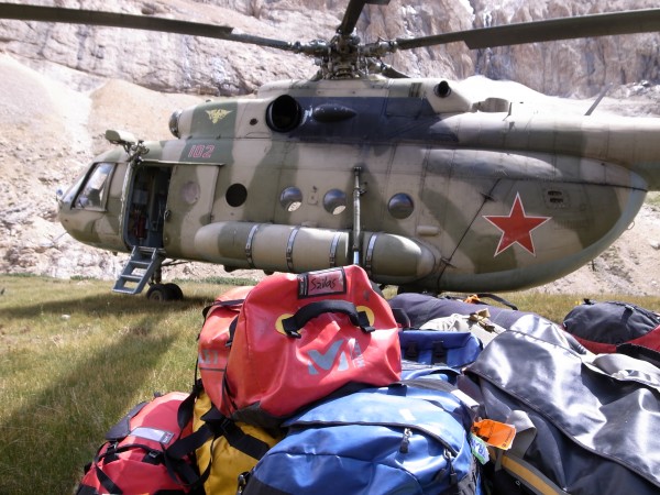 Old Soviet helicopter that took us into the middle of the range.