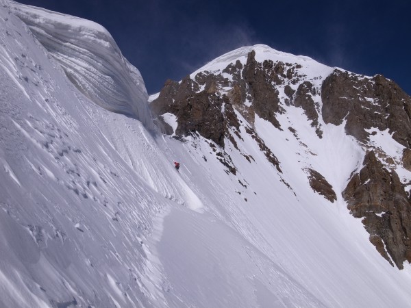 Towards an unclimbed summit.