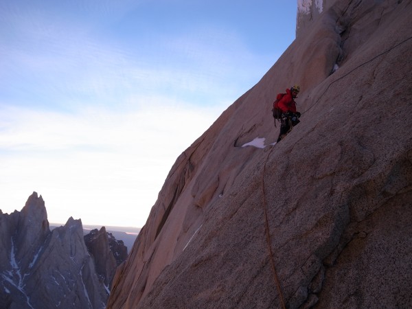 Slab climbing in crampons is always good fun.