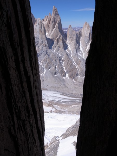 View of Poincenot from inside of the Exocet chimney.