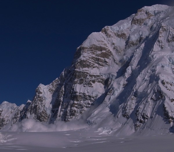 Moonflower Buttress seen from the Kahiltna airstrip. Not a good idea t...