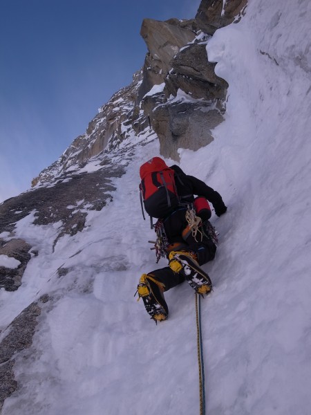 The crux of the Prow looming above.