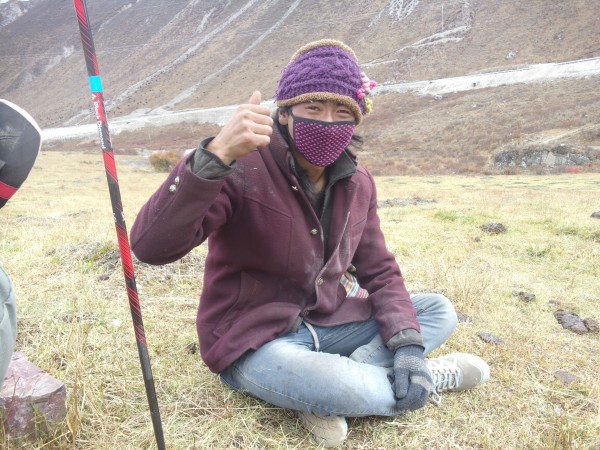 one of the nomadic yak herders who we met in the approach valley. we w...