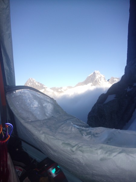 morning vista above the clouds. Dumu&#40;L&#41; and Abi&#40;R&#41; peaks.