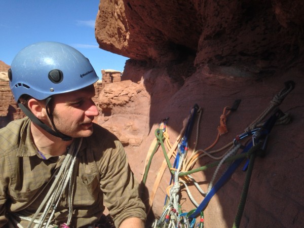 Charles checking out the anchor on pitch 2.