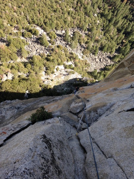 from the p8 belay ledge