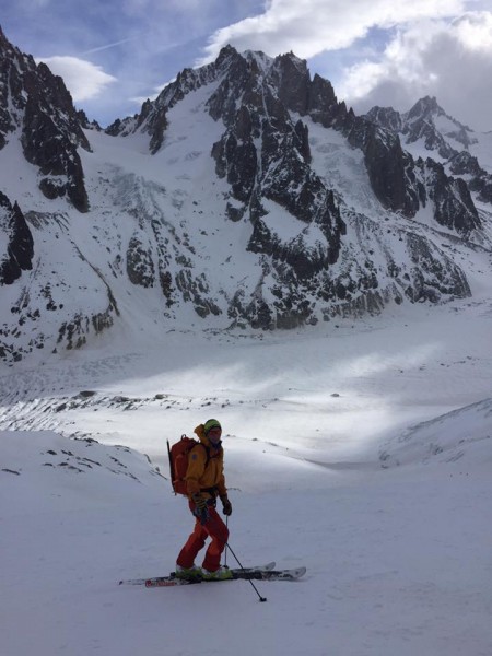 The Argentiere Glacier below and Col de Chardonnet above