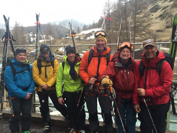 Charlie D., Dave J., Tim, Stein, Dave C. & Ron V. arrive in Zermatt