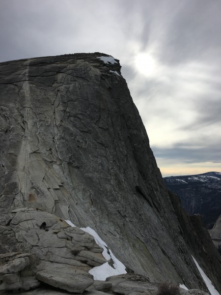 After the cable descent looking directly at the North Face from the si...