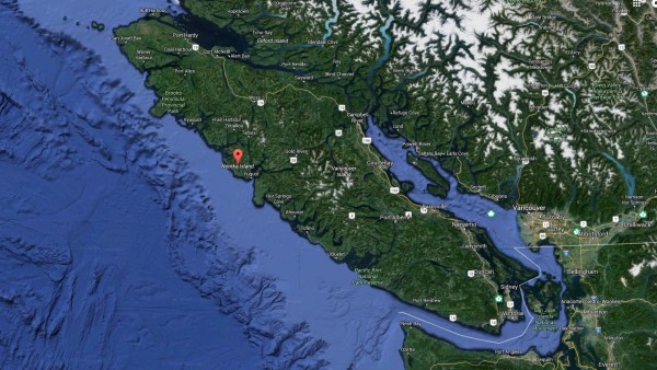 9.1 vancouver island with the red marker centred on nootka island.