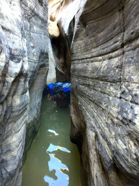 There wasn't enough water to need wetsuits, but we did get wet.