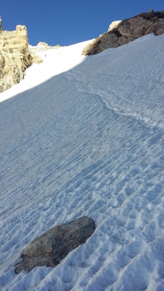 Final snow field to Lower Saddle.