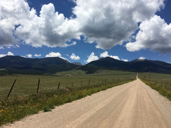 From the wide plains at 8000', drive to the west.  The Crestones look ...