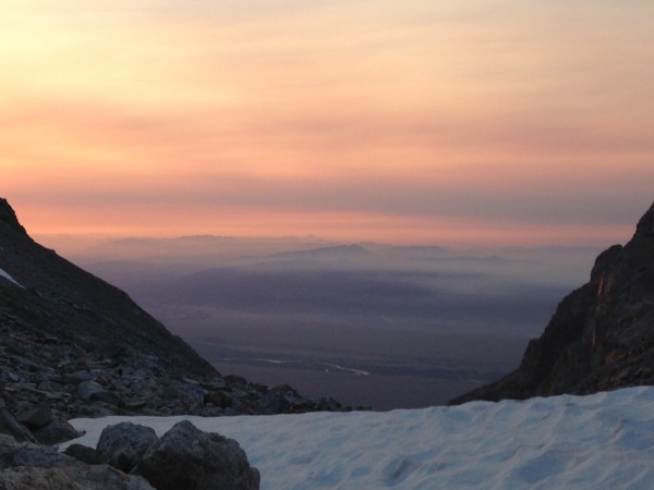 Looking east over Shadow Mountain towards the Wind Rivers on the morni...