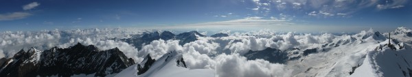 panorama from the summit of the Dom, Switzerland 4545 meters/14,911 fe...