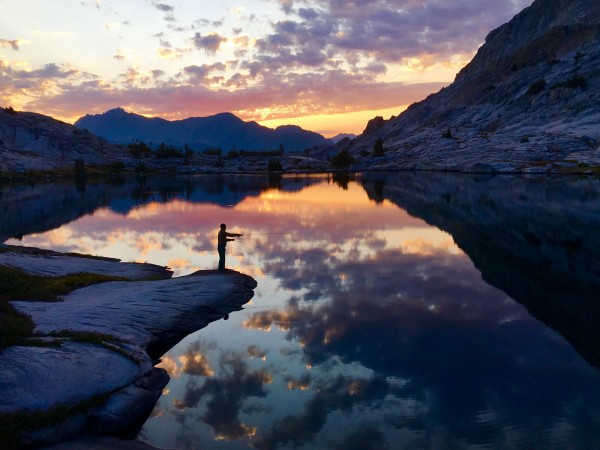 Chris Ewing sunrise fishing at 10,500 feet above Goddard Creek Canyon ...