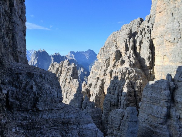 The top of the approach gully.