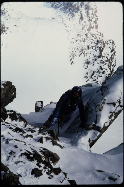 John on one of the scrambly step sections lower down on Kelso Ridge.