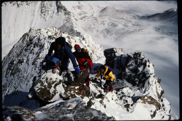 The rock glaciers in the valley to the right of the ridge is where we ...