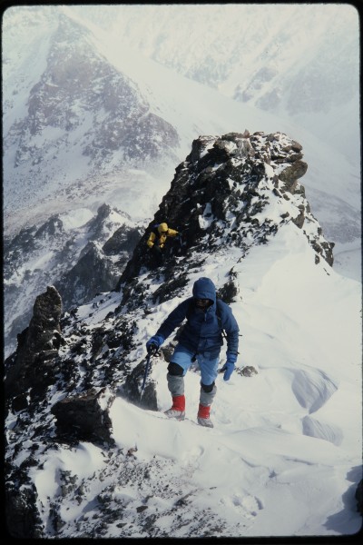 John in the foreground on one of the easier sections between scrambles...