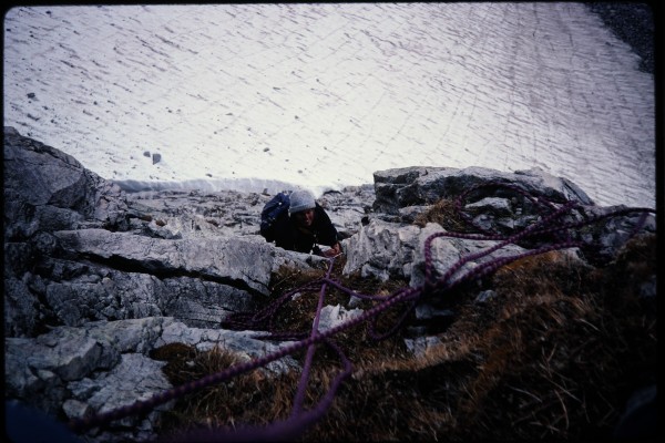 Mike Dean following the first pitch on the steeper lower section.