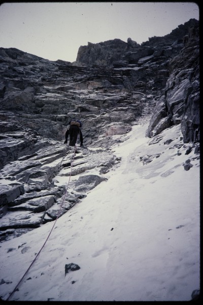 The first wave of snow flurries has dusted the rock with new snow as w...