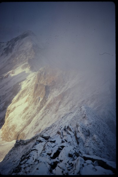 This is looking down the ridge of our descent from the summit of Capit...