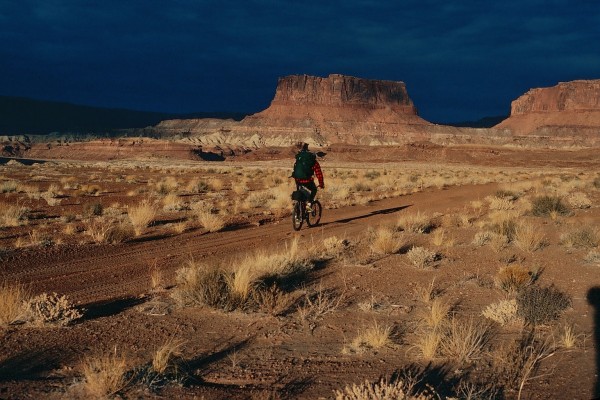 Steve cruising along the White Rim trail late on the second day.