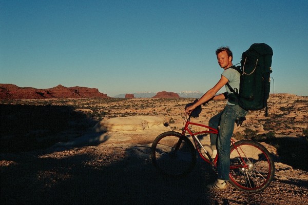 Tim Pearson groovin on his bike late in the afternoon on our first da...