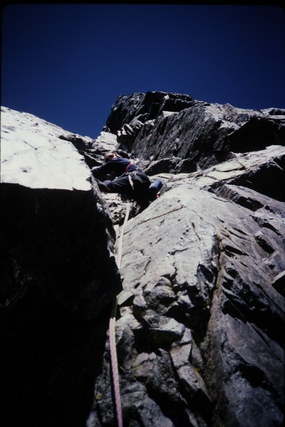 John leading in the steeper dihedral.