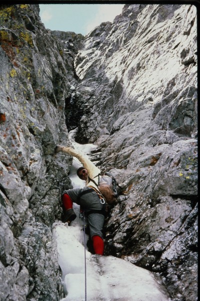 Farther up the chimney.