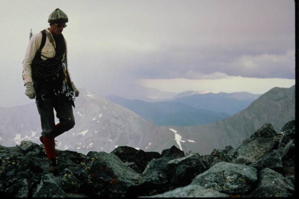 Nearing the summit as the cloud cover descends.