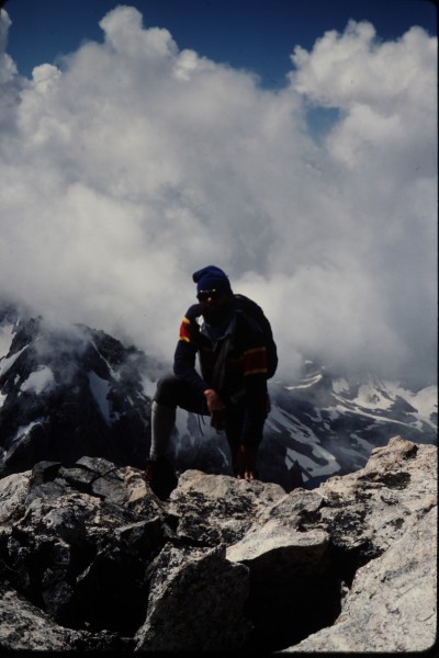 John enjoying the summit while the weather enjoys its debate.